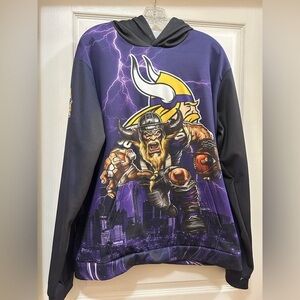 Minnesota Vikings pullover SKOL 💜 XL. Monster Vikings Cityscape